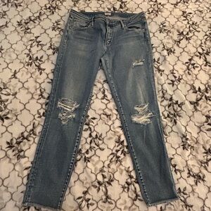 Silver Jeans Lorette Light Blue Ripped Skinny Jeans